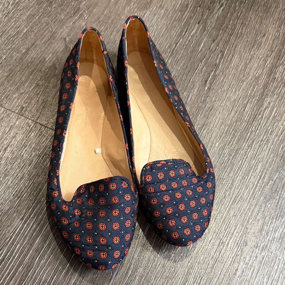 Zara Stylish Black and Red Patterned Women's Flats Size 37